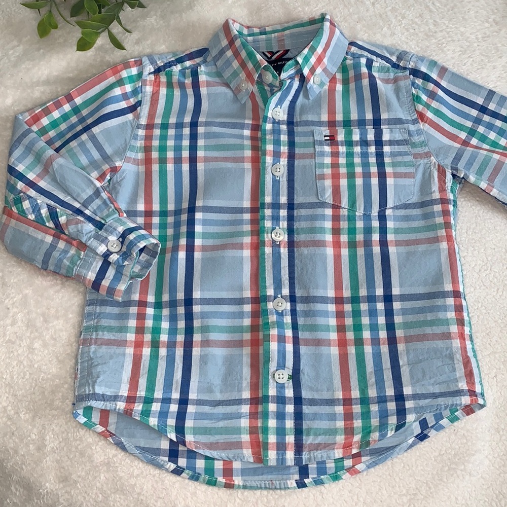 Tommy Hilfiger Light Blue Button Down Shirt 4 VGUC